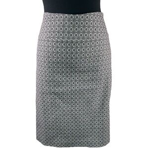 Pull on wide band stretch pencil skirt knee length white, navy and black